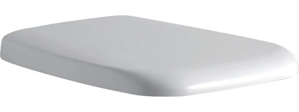 Weißer WC-Sitz von Ideal Standard mit abgerundeten Kanten und glatter Oberfläche. Ideal für Badezimmeranwendungen.